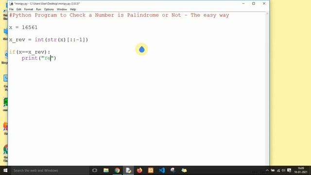 How to check if a number is palindrome or not in python | The easy way смотреть онлайн