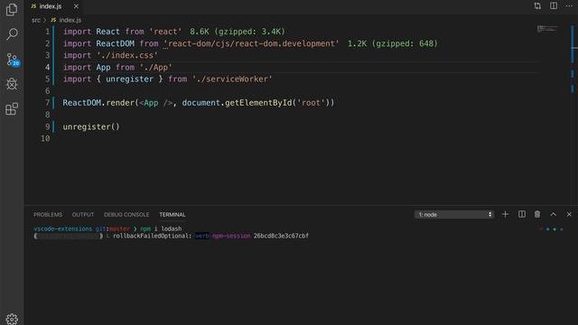 React 개발 도구 설정 - Import Cost 패키지 크기 시각화 смотреть онлайн