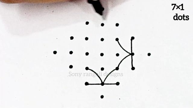 7-1 dots Simple Rangoli art design/Easy rangoli/muggulu designs/kolam designs/Sony rangoli designs. смотреть онлайн