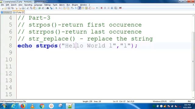 String manipulation functions | Part - 3 | Lesson - 21 | PHP in Hindi смотреть онлайн