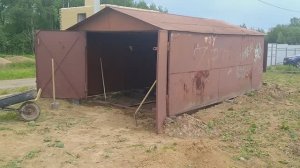 Перевозка гаража, установка на блоки.