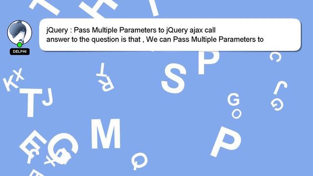 jQuery : Pass Multiple Parameters to jQuery ajax call смотреть онлайн