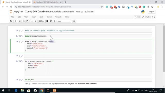 2.1 How to establish a connection with the database in jupyter notbook python mysql connector смотреть онлайн
