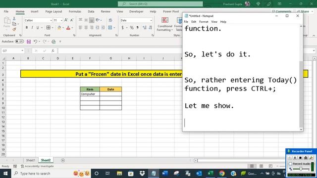 Put a "Frozen" date in Excel once data is entered by freezing Today() function смотреть онлайн