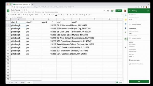 Find Distances and Travel Times in Google Sheets - TripTally