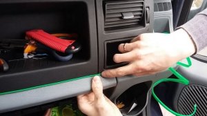 Тюнинг Ford Transit. Установка неоновой ленты в панель с алиэкспрес. Подсветка салона