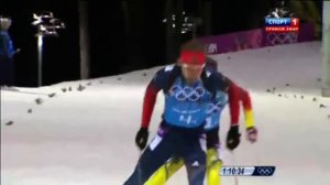 Биатлон - Олимпийские игры 2014 в Сочи - Мужская Эстафета - Золотой финиш Антона Шипулина