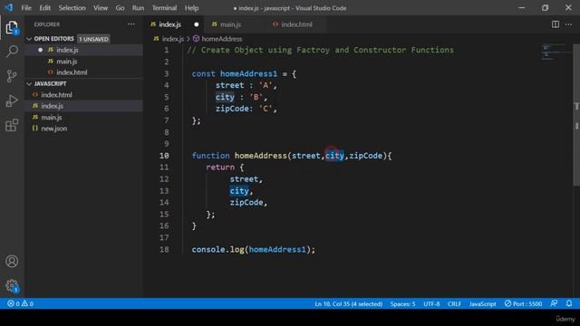JavaScript Full Stack Developer COURSE: Exercise Home Address with Factory Constructor functions смотреть онлайн