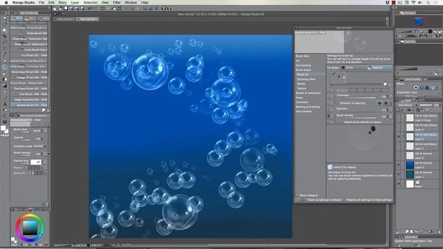 Bubble Brush Demonstration - Clip Studio Paint Brush смотреть онлайн