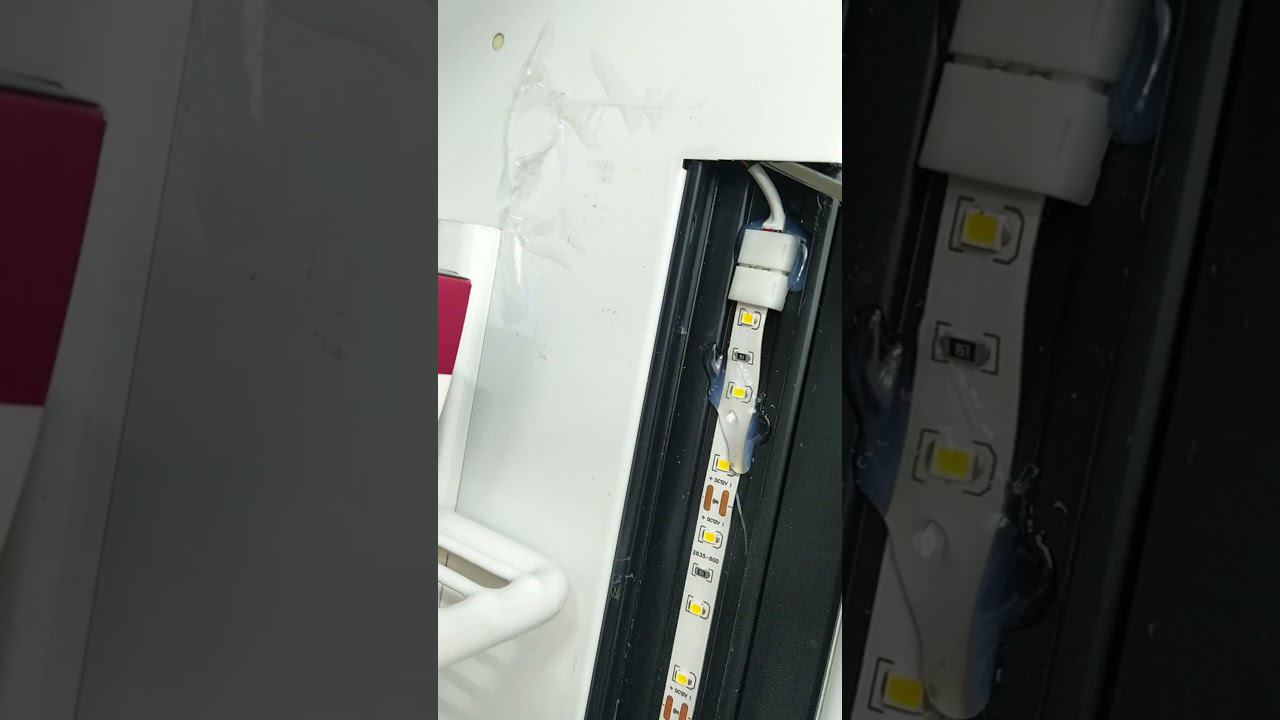 Заводской дефект освещения в холодильном шкафу Капри