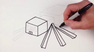 Как легко нарисовать паука из майнкрафта поэтапно