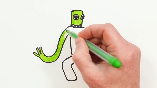 How to Draw GREEN from Rainbow Friends | ROBLOX Drawing Tutorial смотреть онлайн