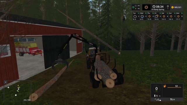 Farming Simulator 17 FIN. Puut kaatui konehallin katolle. смотреть онлайн