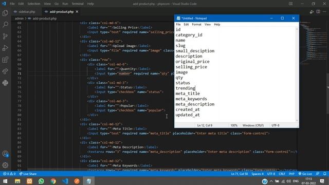 PHP Ecom Part 12 : How to add products in PHP Ecommerce | Add product by category | Upload Image смотреть онлайн