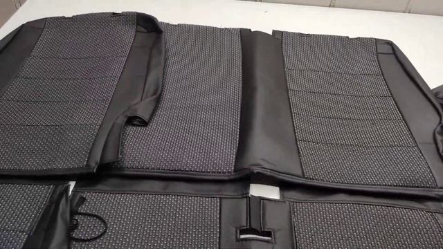 Чехлы на сиденья Volkswagen Caddy 2004-2015 5м Экокожа черная+центр жаккард смотреть онлайн