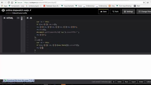 vuejs stopwatch with laps records смотреть онлайн