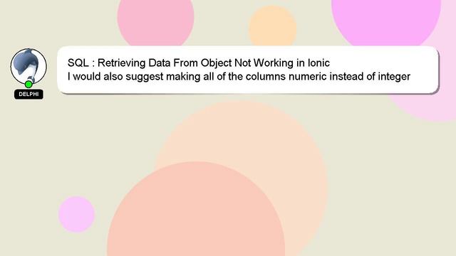 SQL : Retrieving Data From Object Not Working in Ionic смотреть онлайн