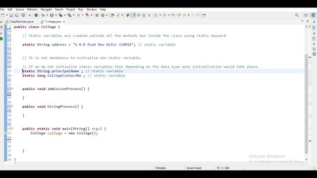 Static variable (Part-2) | static variable's Concept and practical | Core Java lecture 21 смотреть онлайн