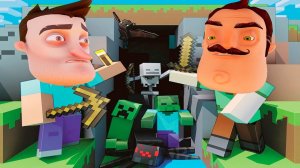 ШОУ ХРИПЛЫХ!НАШЛИ ТРИ ДЕРЕВНИ!ВЫЖИВАНИЕ НУБА В МАЙНКРАФТЕ!ИГРА ПРИВЕТ СОСЕД MINECRAFT!HELLO NEIGHBOR