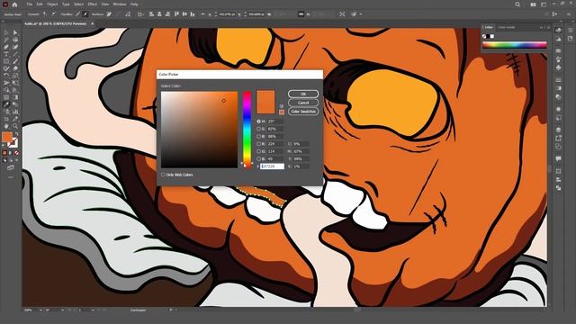 Pumpkin Boy Illustration T-shirt Design Vector Art in Adobe Illustrator - Speed Art смотреть онлайн