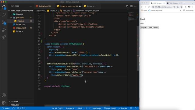 Build custom elements with Web Components using vanilla Javascript смотреть онлайн