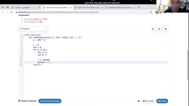 1524. Number of Sub-arrays With Odd Sum (Leetcode Medium) смотреть онлайн