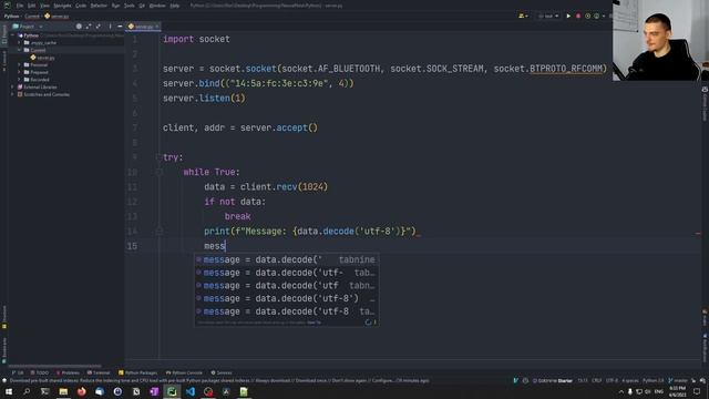 Simple Bluetooth Chat in Python смотреть онлайн