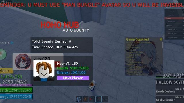 [Auto Bounty Hunt Script - Blox Fruits] Mobile/PC смотреть онлайн