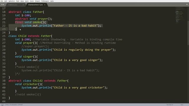 Difference - abstract Vs final keyword in Java смотреть онлайн