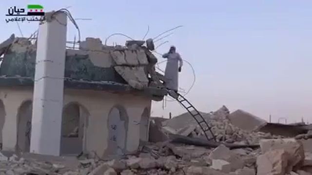 Азан из Мечети разрушенный Ираном и России. Сирия, Алеппо