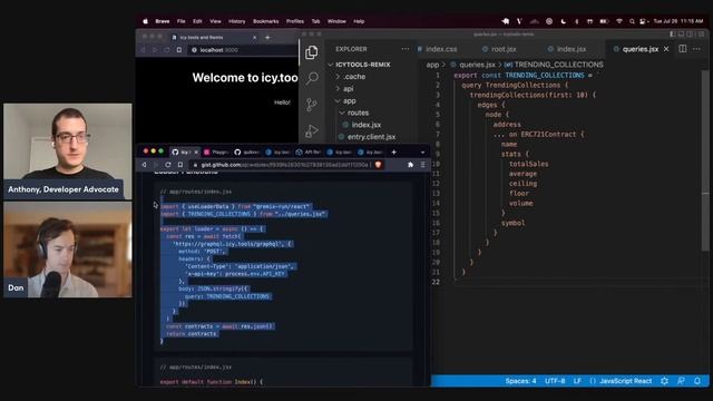 Using icy.tools, GraphQL, and Remix to Build an NFT Dashboard | QuickStreams Episode 3 смотреть онлайн