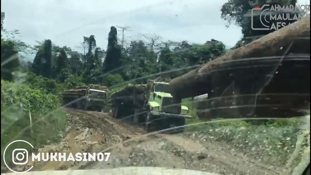 JALAN EKSTRIM !! Truck Logging Kayu Kalimantan Nissan TZA Mercy Actros Axor Iveco Trakker смотреть онлайн
