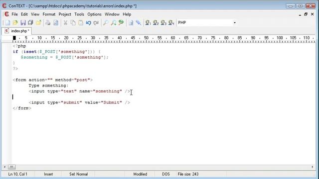 PHP Error Undefined Index смотреть онлайн