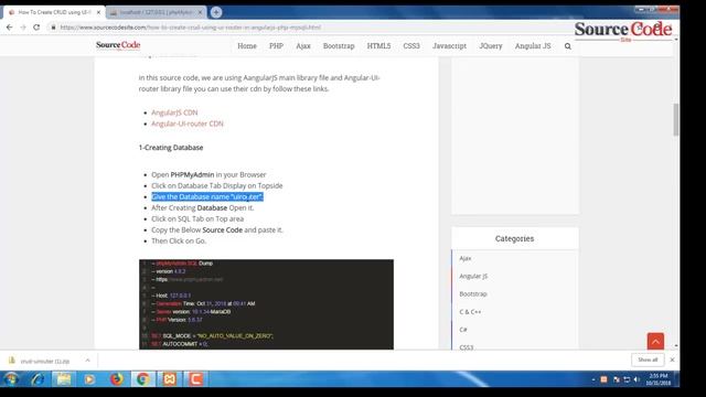 How To Create CRUD using UI-Router in AngularJS & PHP MySQLi смотреть онлайн
