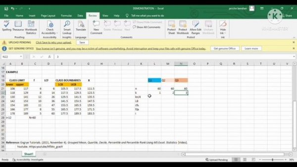 Quartile for group data- Microsoft excel.