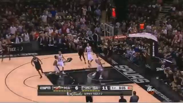 Mario Chalmers to Lebron James alley oop Heat Spurs Game 5 смотреть онлайн