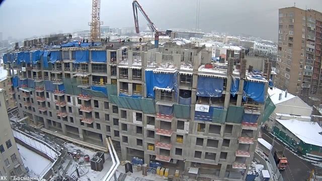 Таймлапс Басманный 5. 03 декабря 2016. Камера 1