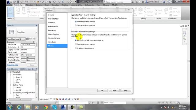 Revit 02-25 Macros Tab Options смотреть онлайн