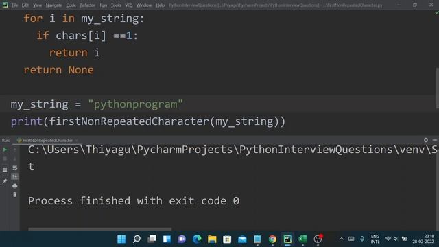 Print First Non Repeated Character in a String| Python Coding Interview question| An IT Professiona смотреть онлайн