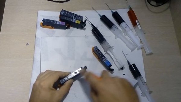 Заправка оригинальных картриджей  CLI 450, CLI 451