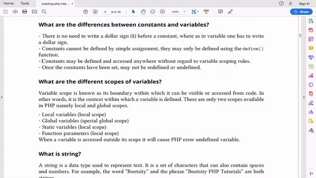 20. What are the differences between constants and variables? смотреть онлайн