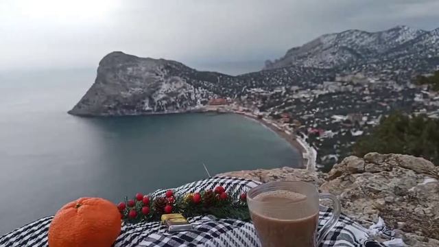 Новый Свет 2021, Крым. Море, горы... Гора Орёл в снегу. Рассвет смотреть онлайн