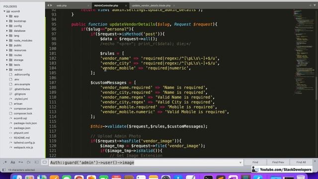 Laravel 9 Tutorial #19 | Create Laravel 9 MultiVendor Ecommerce Website | Update Vendor Detail (IV) смотреть онлайн