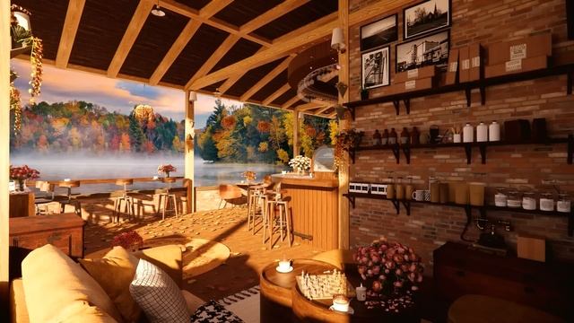 Осенний день в уютной кофейне Книга 4К с расслабляющей джазовой музыкой для учебы/работы #45 смотреть онлайн