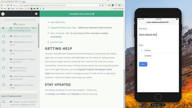 Ionic4 + Firebase Master Course смотреть онлайн