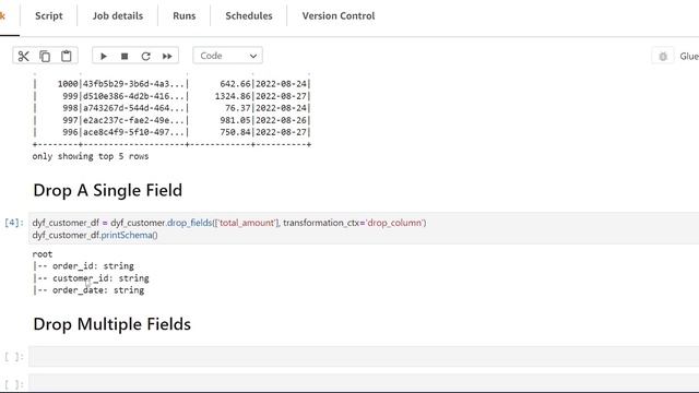 AWS Glue PySpark: Drop Fields смотреть онлайн