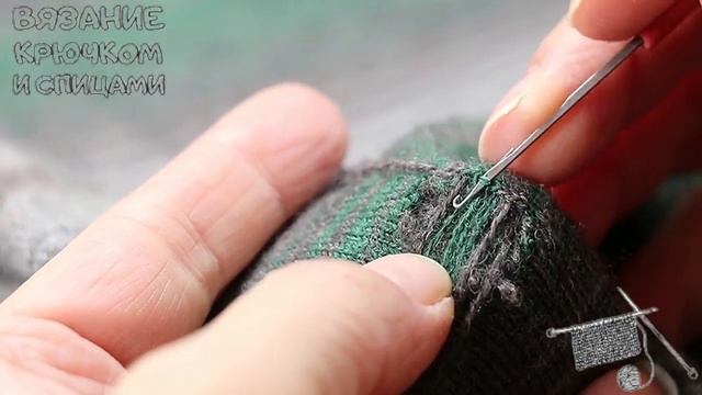 Darning a jacket with a needle and crochet смотреть онлайн