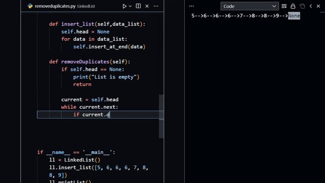 Linked List in Python - Remove Duplicates смотреть онлайн