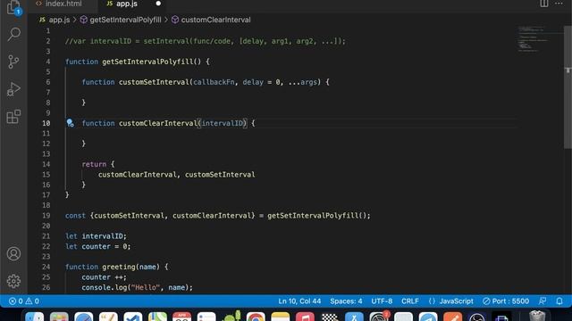 Writing polyfill for setInterval() using setTimeout() | setInterval method in JavaScript смотреть онлайн