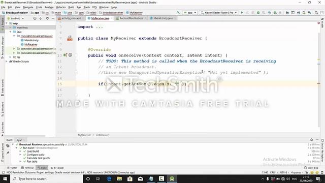 Simple Broadcast Receiver Activity in Java смотреть онлайн